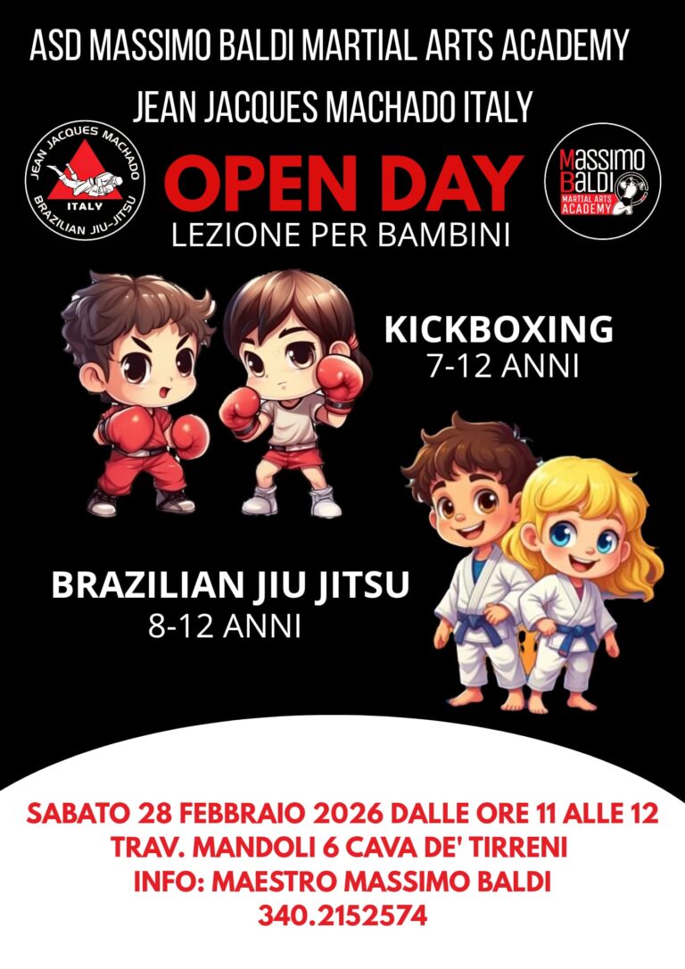 Sport e disciplina per i più piccoli: a Cava l’open day di kickboxing e Brazilian Jiu Jitsu