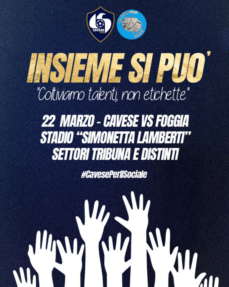 Al Lamberti vince il sociale: Cavese in campo per “Insieme Si Può”